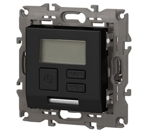 14-4111-05 Терморегулятор универс. 230В-Imax16А, IP20, Эра Elegance, антрацит  Б0034379  ЭРА