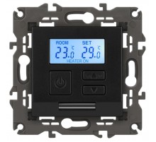 14-4111-05 Терморегулятор универс. 230В-Imax16А, IP20, Эра Elegance, антрацит  Б0034379  ЭРА