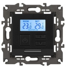 14-4111-05 Терморегулятор универс. 230В-Imax16А, IP20, Эра Elegance, антрацит  Б0034379  ЭРА