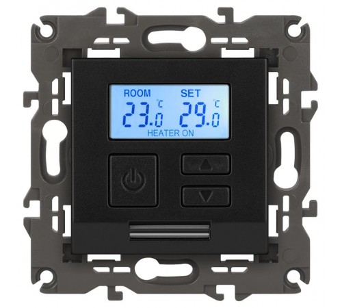 14-4111-05 Терморегулятор универс. 230В-Imax16А, IP20, Эра Elegance, антрацит  Б0034379  ЭРА