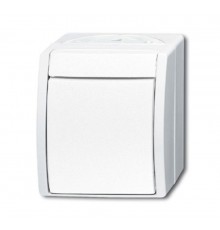 Выключатель 1-клавишный, 2-полюсный, IP44, для открытого монтажа, серия ocean, цвет альпийский белый  1085-0-1627  2CKA001085A1627  ABB