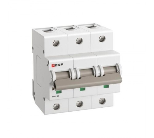 Выключатель автоматический ВА 47-125 3P 16А (D) 15кА PROXIMA   mcb47125-3-16D  EKF
