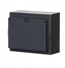 Розетка Double Shuko 16А 230В накладного монтажа, IP44, Impressivo, антрацит  302ESW-81   2TKA00001754  ABB