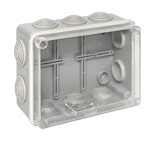 Коробка распределительная КМР-050-041пк пылевлагозащищенная,10 мембранных вводов, уплотнительный шнур, прозрачная крышкой (150х110х70) EKF PROxima  p