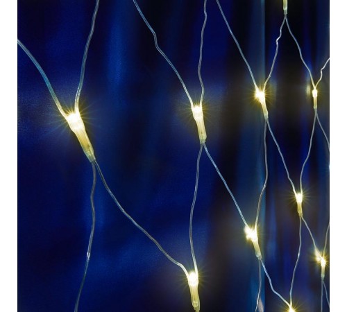 Гирлянда - сеть 160 диодов  2700К   CL70   1,5х1,5м + 1.5м прозрачный шнур, IP20  32355  FERON