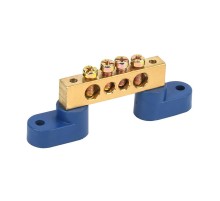 Шина "N" нулевая 8х12 мм на двух угловых синих изоляторах 4 группы  11-2331  REXANT