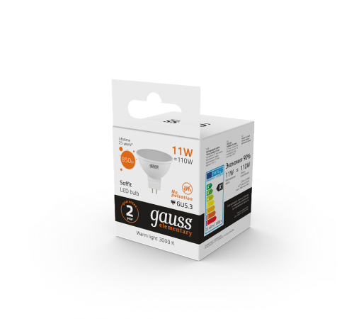 Лампа светодиодная Elementary MR16 11W 850lm 3000K GU5.3 LED 1/10/100  13511  Gauss