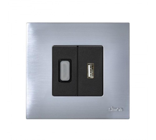 Simon 27 Розетка для подключения USB-разъёма 2.0, тип "А"(4*12мм), винтовое соединение, узкий модуль, S27, гр  2701090-038  Simon