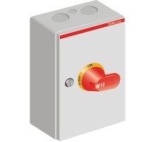 Выключатель нагрузки в металлическом боксе OTL63BA3M 63А желтокрасная рукоятка  1SCA022562R6570  ABB