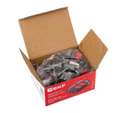 Строительно-монтажная клемма СМК 221-613 с рычагом 3 отверстия 0.5-4.0(6) мм2 EKF PROxima  plc-smk-221-613  EKF