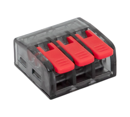 Строительно-монтажная клемма СМК 221-613 с рычагом 3 отверстия 0.5-4.0(6) мм2 EKF PROxima  plc-smk-221-613  EKF