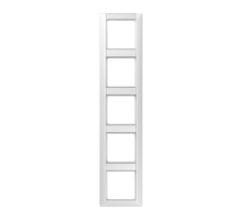 Рамка 5-кратная с полем для надписи для горизонтальной и вертикальной установки; белая  AS585NAWW  Jung