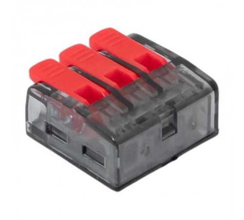 Строительно-монтажная клемма СМК 221-613 с рычагом 3 отверстия 0.5-4.0(6) мм2 EKF PROxima  plc-smk-221-613  EKF