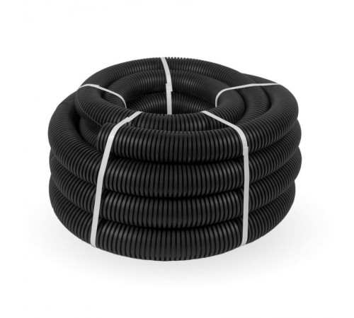 Труба гофрированная ПВХ легкая 350 Н черная д63 (15 м/360 м уп/пал) с/з   PR01.0091  Промрукав