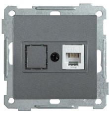 BOLERO антрацит Розетка телефонная RJ12 РТ12-1-Б  ETB10-K95  IEK