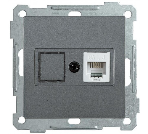 BOLERO антрацит Розетка телефонная RJ12 РТ12-1-Б  ETB10-K95  IEK