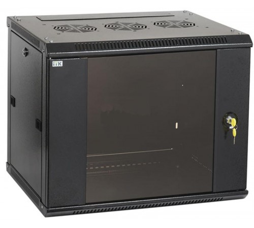 Шкаф LINEA W 12U 600x600 мм дверь стекло, RAL9005  LWR5-12U66-GF  ITK