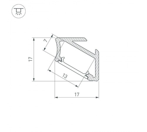 Профиль ALM-V60-2000 ANOD Black  026694  Arlight