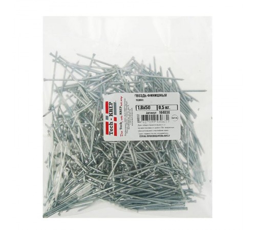 Гвоздь финишный оцинкованный 1,8х50 (0,5 кг) - пакет  104838  Tech-KREP