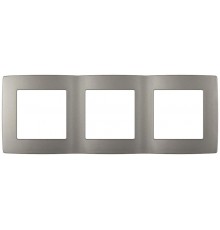 Рамка для розеток и выключателей ЭРА Серия 12 12-5003-16 на 3 поста, титан   Б0065739  ЭРА
