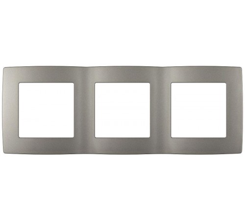 Рамка для розеток и выключателей ЭРА Серия 12 12-5003-16 на 3 поста, титан   Б0065739  ЭРА