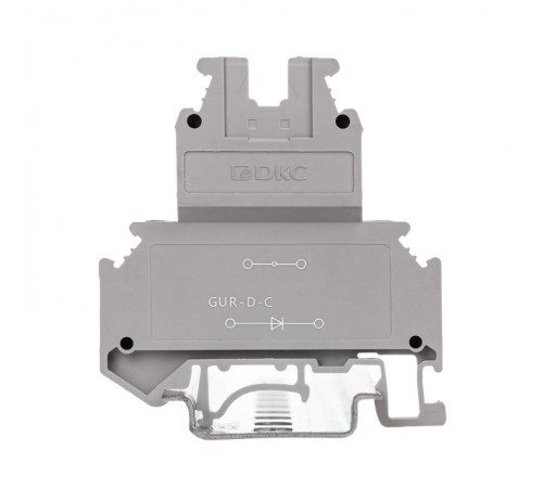 Клемма со встроенным диодом, винтовой зажим, 4 точки подключения, 4 кв.мм, серая  GUR-D-C  DKC