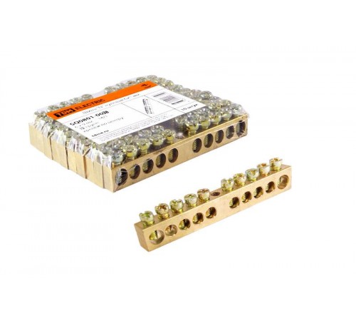 Шина "N" нулевая 6х9мм 10/1 (10 групп/крепеж по центру)   SQ0801-0038  TDM