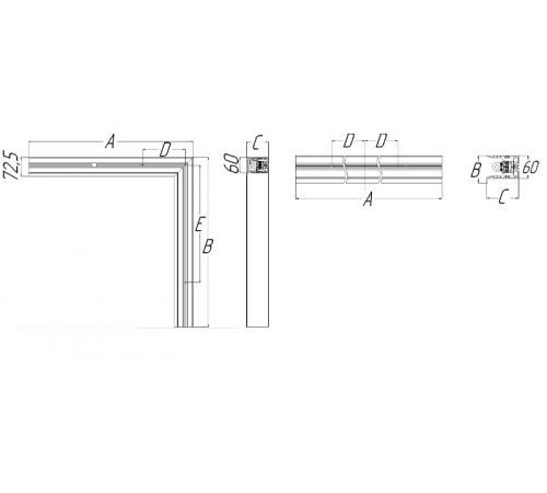 Светильник светодиодный PROFILE 60L P DR LED (2400) BL 4000K MED (low lumen)  1248004760  Световые Технологии