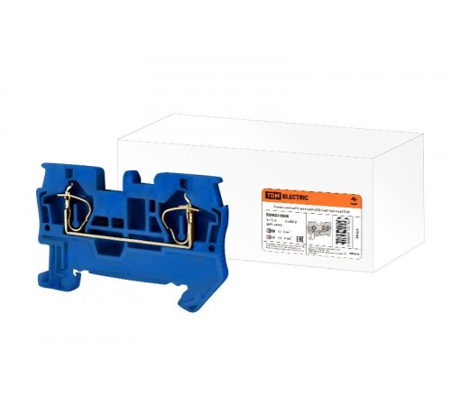 Зажим клеммный безвинтовой (ЗКБ) 6 мм2 52А синий  SQ0822-0008  TDM