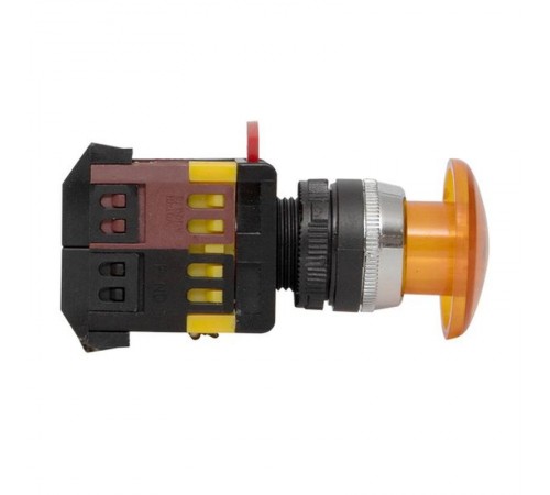 Кнопка AELA-22 "Грибок" желтая с подсветкой NO+NC 220В EKF PROxima  pbn-aela-1o-220  EKF