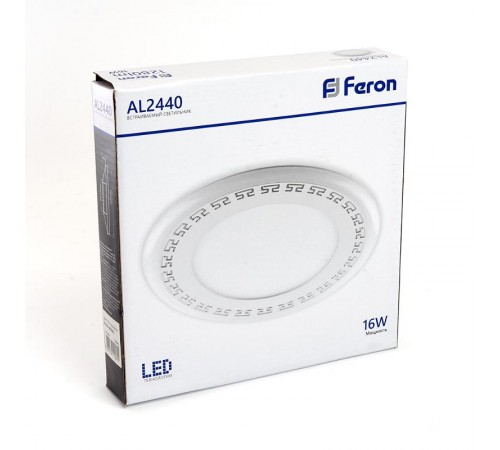 Светильник светодиодный встраиваемый декоративный AL2440, 16W, 1280Lm, белый (4000К) и синий  29598  FERON