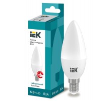 Лампа светодиодная LED 5Вт Е14 220В 4000К C35 свеча  LLE-C35-5-230-40-E14  IEK