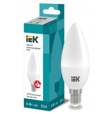 Лампа светодиодная LED 5Вт Е14 220В 4000К C35 свеча  LLE-C35-5-230-40-E14  IEK