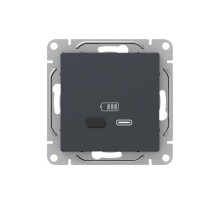 Механизм розетки USB-С, быстрая, графит Эпика  UP1-SOG-USBCF EKF