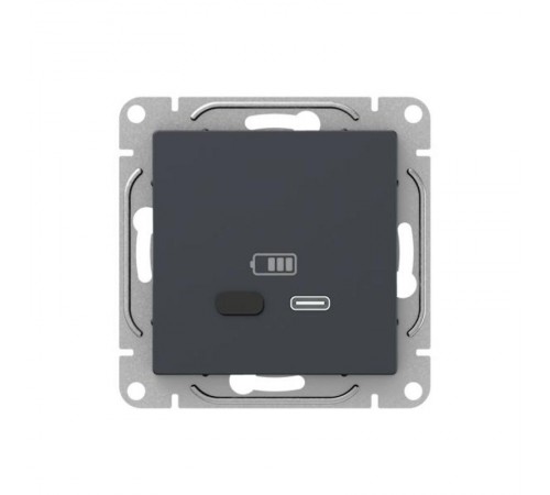 Механизм розетки USB-С, быстрая, графит Эпика  UP1-SOG-USBCF EKF