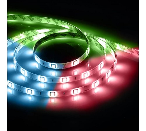 Лента светодиодная LS607/ 60SMD(5050)/м 14.4Вт/м 12V 5000*10*3мм RGB, IP65  27651  FERON