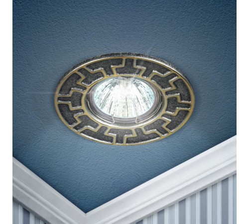 Светильник встраиваемый ST5 GD/SS штампованный MR16,12V/220V, 50W сатин серебро/золото  Б0036486  ЭРА