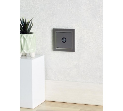 BRITE Розетка TV оконечная РТВ11-0-БрС сталь   BR-A10-O-K46  IEK