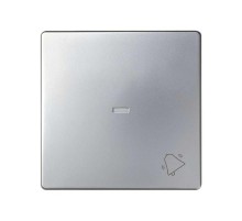 Simon 82 Клавиша с пиктограммой "звонок" для выключателя одноклавишного с подсветкой, S82, S82N, алюминий  8200015-033  Simon