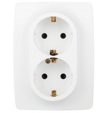 Розетка ЭРА Серия 12 12-2106-01М , 2-ая с заземлением, 16А-250В, белый матовый   Б0065721  ЭРА