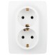 Розетка ЭРА Серия 12 12-2106-01М , 2-ая с заземлением, 16А-250В, белый матовый   Б0065721  ЭРА