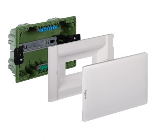 Practibox3 встраиваемый белая дверь 1х8м земля+нейтраль  401761  Legrand