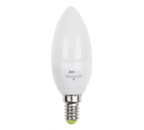 Лампа светодиодная LED 5Вт E14 220В 4000К PLED- ECO-C37 свеча  1036865A  Jazzway
