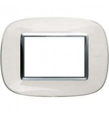 Axolute декоративные накладки в форме эллипса, прозрачные, цвет белая карамель, на 3 модуля  HB4803DB  Legrand