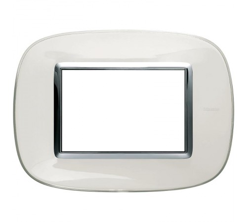 Axolute декоративные накладки в форме эллипса, прозрачные, цвет белая карамель, на 3 модуля  HB4803DB  Legrand