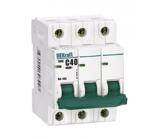 Выключатель автоматический трехполюсный ВА-103 20А D 6кА  12155DEK  DEKraft