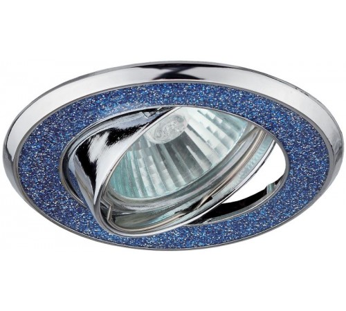 Светильник точечный встраиваемый под лампу DK18 50Вт MR16 хром/синий  C0043765  ЭРА