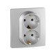 Etika Алюминий Розетка 2-ая с заземлением , винтовые клеммы, 16А, 250 В  672423  Legrand