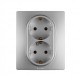 Etika Алюминий Розетка 2-ая с заземлением , винтовые клеммы, 16А, 250 В  672423  Legrand