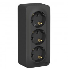 Blanca Антрацит О/У с изолирующей пластиной Розетка 3-ая с заземлением без шторок 16А, 250В  BLNRA010316  SE